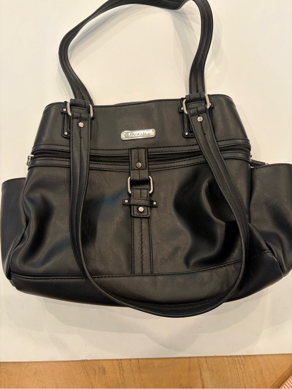 Rosetti Black Shoulder Bag with Silver-Tone Hardware-new no tags-office-nightout - Picture 9 of 9